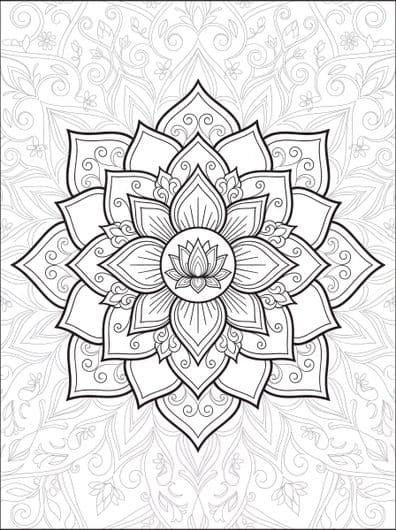 Lotus mandala coloring page