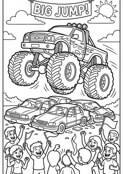 Monster truck coloring page