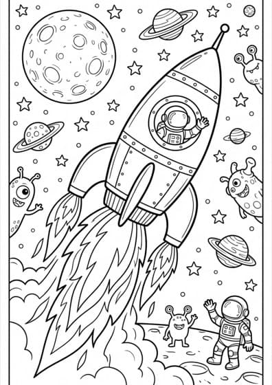Rocket coloring page