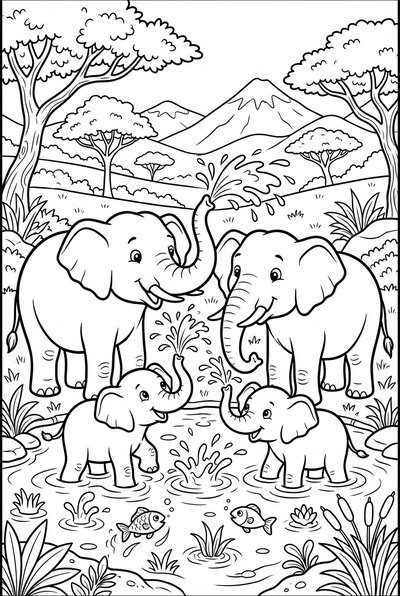 Elephant coloring page