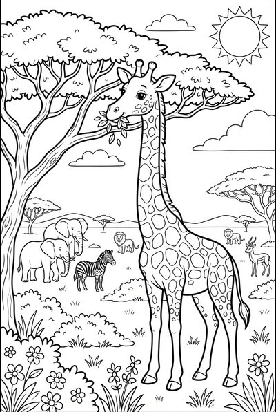 Giraffe coloring page